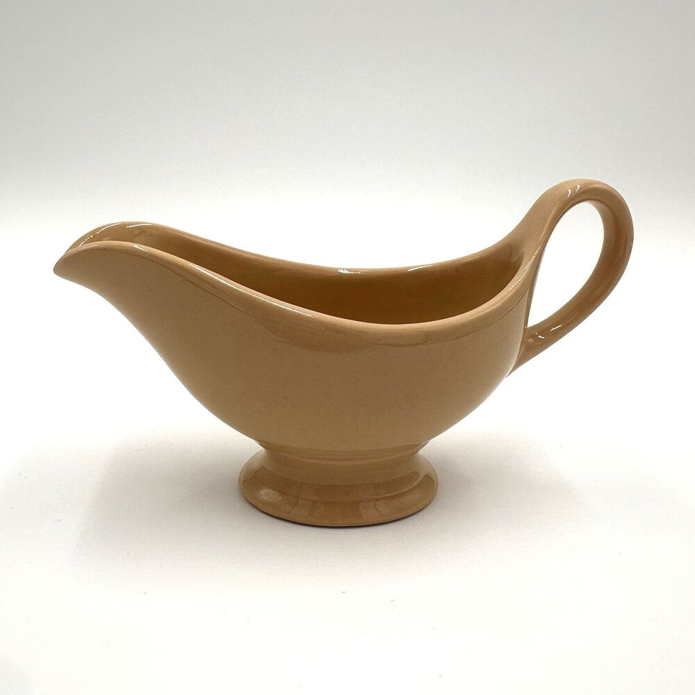 Shenango China Gravy Sauce Boat Beige Tan New Castle PA P-24 1966 Made in USA